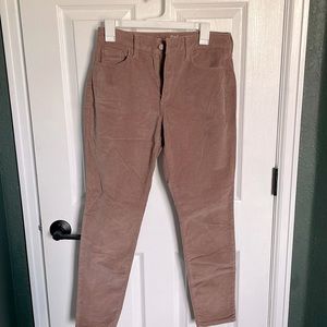 Pink Corduroy High Rise Skinny Pants
